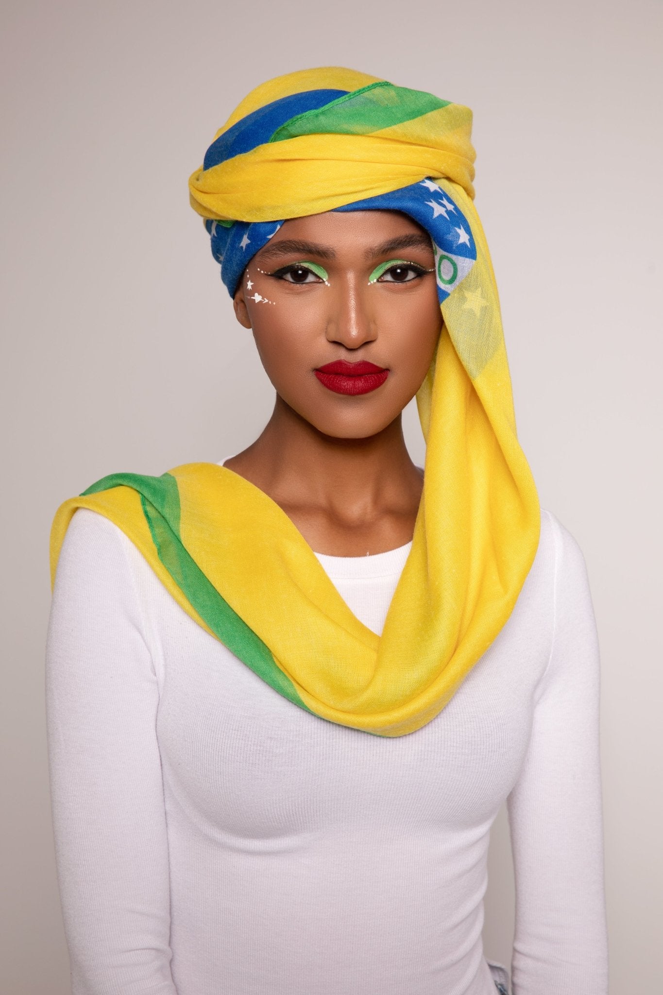 Brazil Ghutra and Agal Headscarf – National Flag Prints - Ghutramundo